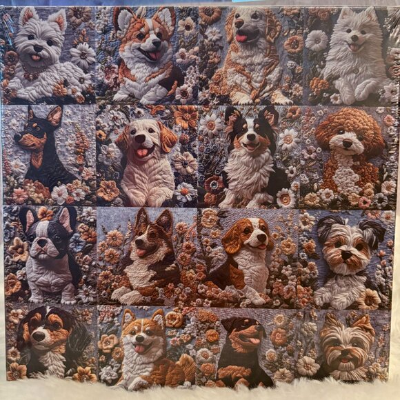 Floral Garden Happy Dogs Crafty Artistic Forestcore Sealed Puzzle (SKU: 228MI) - Picture 2 of 5
